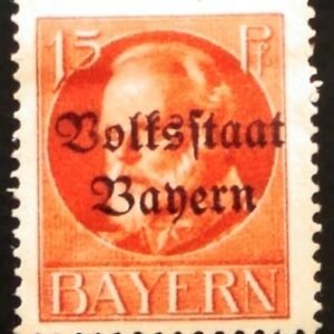 Selo postal da Bavária de 1919 Volksstaat overprint