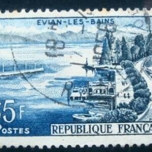 Selo postal da França de 1957 Evian-les-Bains