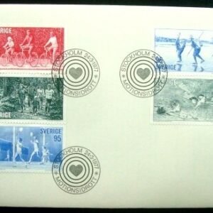 Envelope FDC da Suécia de 1977 Fitness