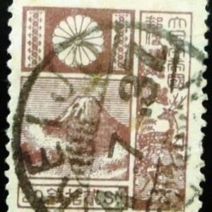 Selo postal Japão 1931 Mt Fuji and Deer Violet