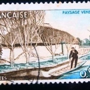 Selo postal da França 1965 Vendée landscape