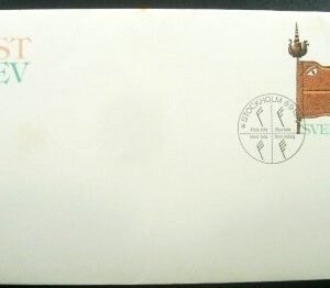 Inteiro postal da Suécia de 1977 Unicorn head