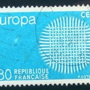 Selo postal da França de 1970 Flaming Sun U