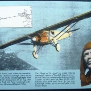 Cartão postal da Suécia de 1977 Charles Lindberg