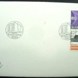 Envelope FDC da Suécia de 1974 Machine Thread