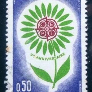 Selo postal da França de 1964 Flower 50 U