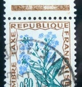 Selo postal da França 1964 Wildflowers