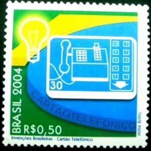 Selo postal do Brasil de 2004 Cartão Telefônico M