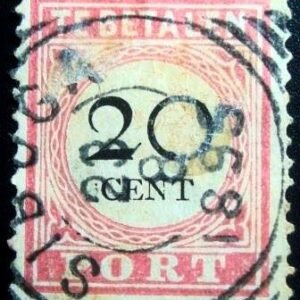 Selo postal das Índias Orientais Holandesas Value in black 20
