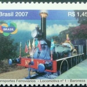 Selo postal do Brasil de 2007 Locomotivo nº 1 Baronesa