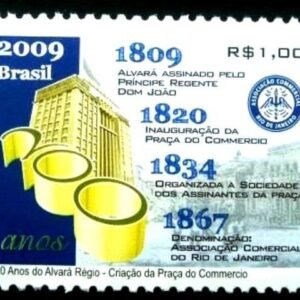 Selo postal do Brasil de 2009 Praça do Comércio