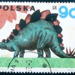 Selo postal da Polônia de 1965 Stegosaurus