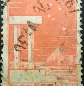Selo postal do Brasil de 1930 Congresso Arquitetura 300rs