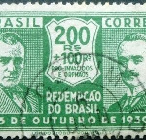 Selo postal do Brasil 1931 Getúlio Vargas e João Pessoa