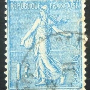 Selo postal da França de 1926 Semeuse lignée 1