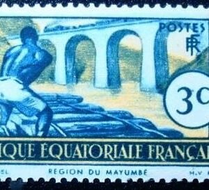Selo postal da África Equatorial Regiaçdo de Mayumbe 3c - 29 M