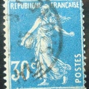 Selo postal da França de 1925 Semeuse camée