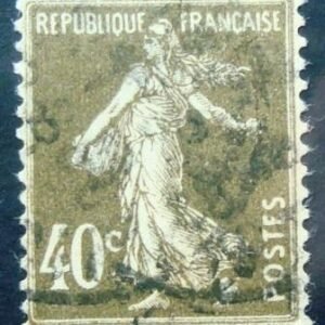Selo postal da França de 1925 Semeuse camée 40