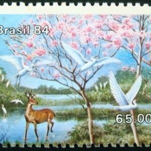 Selo postal do Brasil de 1984 Cervo