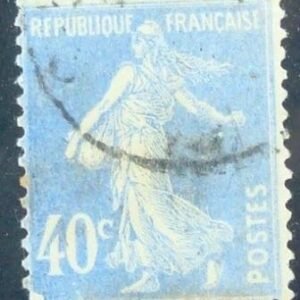 Selo postal da França de 1928 sower cameo 40c