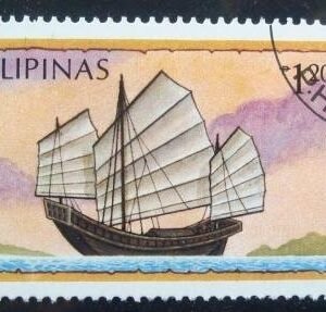 Selo postal da Filipinas de 1984 Chinese Junk