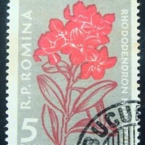 Selo postal da Romênia de 1957 Rhododendron hirsutum