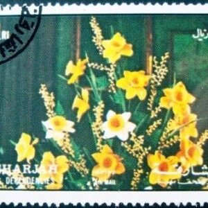 Selo postal do Sharjah de 1972 Daffodils