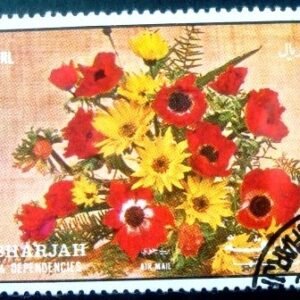 Selo postal do Sharjah de 1972 Anemone