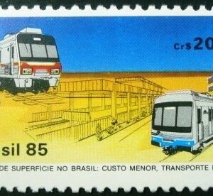 Selo postal do Brasil de 1985 Metrô de Superfície N