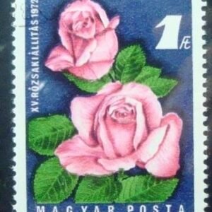 Selo postal da Hungria de 1972 Rose Exhibition