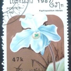 Selo postal do Laos de 1987 Paphiopedilum hybrid 47
