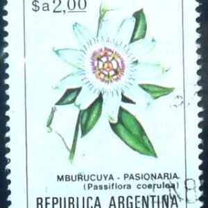 Selo postal da Argentina de 1984 Mburucuyá