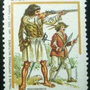 Selo postal de 1985 Espingardeiro e Piqueiro - C 1480 N