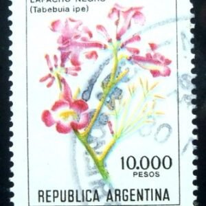 Selo postal da Argentina de 1982 Black Lapacho