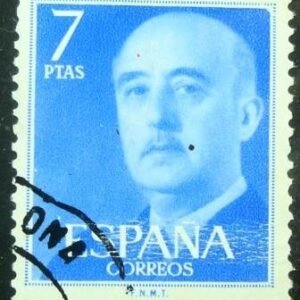 Selo postal da Espanha de 1974 General Franco 7