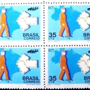 Quadra de selos postais do Brasil de 1972 Serviço Postal
