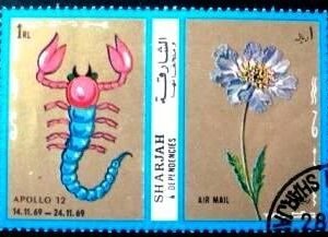 Selo postal do Emirado de Sharjah de 1972 Apollo 12