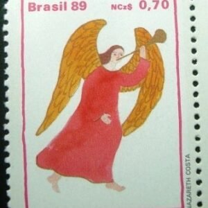 Selo postal do Brasil de 1989 Anjo N