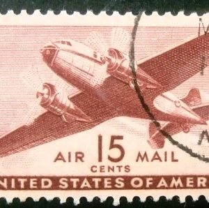 Selo postal d‎os Estadoos Unidos The Twin-Motored Transport Planeos