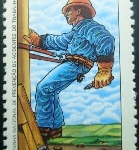 Selo postal do Brasil de 1986 Prevenção de Acidentes