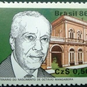 Selo postal do Brasil de 1986 Octávio Mangabeira N