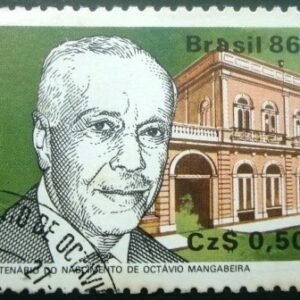 Selo postal do Brasil de 1986 Octávio Mangabeira