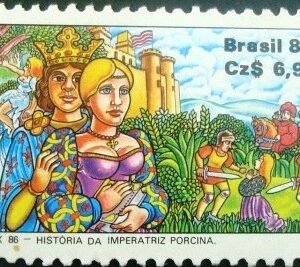 Selo postal do Brasil de 1986 Imperatriz Porcina