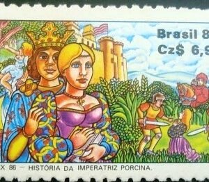 Selo postal do Brasil de 1986 Imperatriz Porcina N