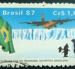 Selo postal do Brasil de 1987 FAB na Antártica - C 1544 U
