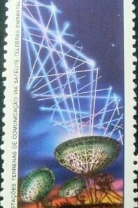Selo postal do Brasil de1988 ANSAT 10 N