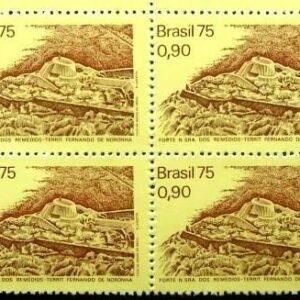 Quadra de selos postais do Brasil de 1975 Forte N. S. Remédios M QD