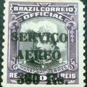 Selo postal do Brasil de 1927 Hermes da Fonseca 300/600 Réis - A 6 N