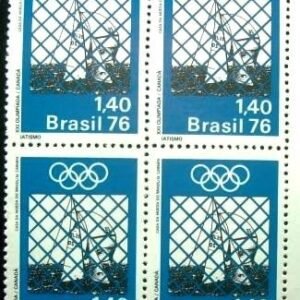 Quadra de selos postais do Brasil de 1976 Iatismo M