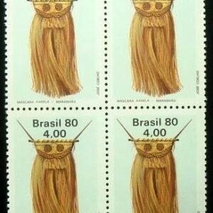 Quadra de selos do Brasil de 1980 Máscara Kanela